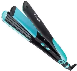 KM-2209 Dry Hair Split Volume / Straight Hair & Above Perm Straight Hair Straightener - Black and Blue