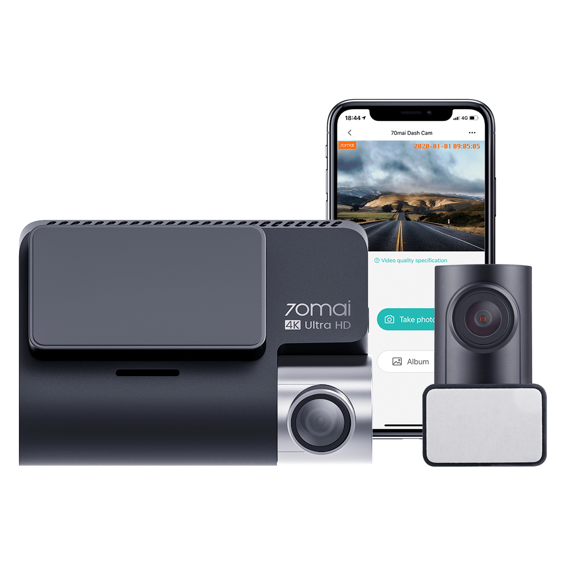 Xiaomi 70Mai A800S 4K Dash Cam Dual Sight DVR 3840X2160 Resolution Car Camera Global Version