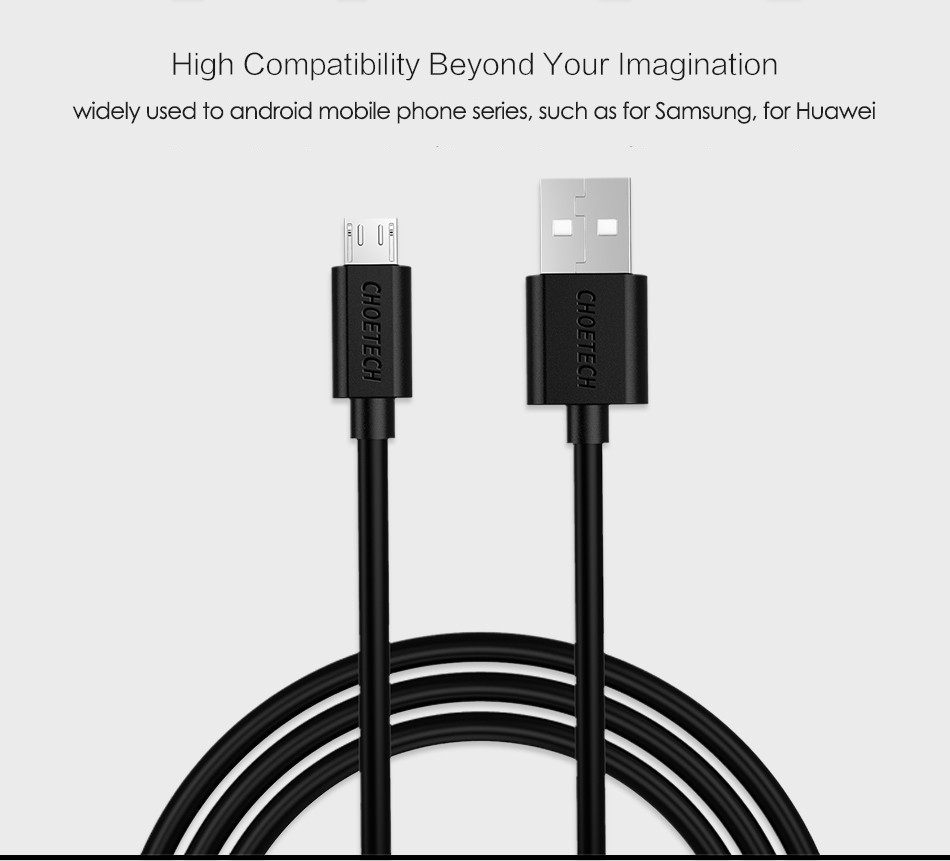 Choetech Micro USB 2.4 Fast Charging Data Charger Cable 1M 0.5M For Xiaomi Tablets huawei Mobile phone Cable