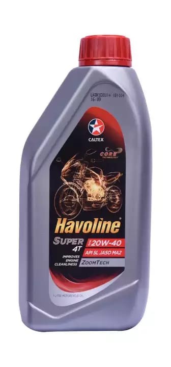 Havoline Super 4T SAE 20W 40 (API SL JASO MA2) - Motorcycle Engine Oil- 1L