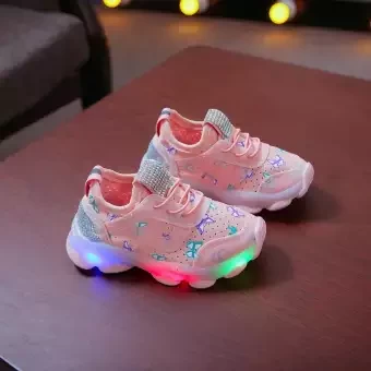 Children Casual Shoes for girls Baby Boys Shoes Breathable Anti-Slip LED Design Sneakers Girls Soft Soled Walking Shoes