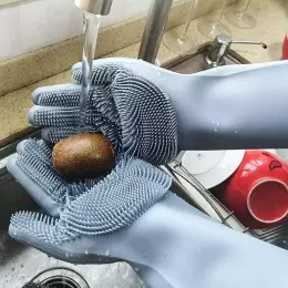 Silicone Dish Washing Kitchen Hand Gloves-High Quality