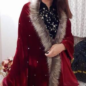Red velvet shaal for women