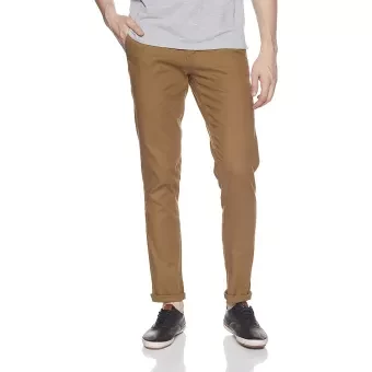 Tan Twill Gabardine Pant for Men