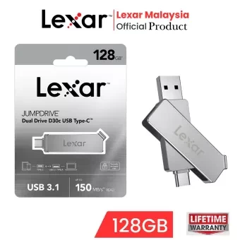 Lexar JumpDrive Dual Drive 128GB D30c USB 3.1 Type-C